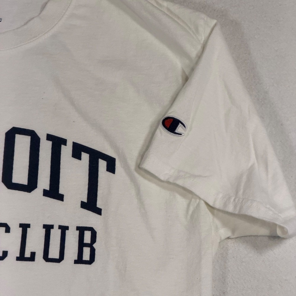 Champion Detroit Yacht Club Graphic T-Shirt White Cotton Mens M T425 WH Nautical - Picture 7 of 9